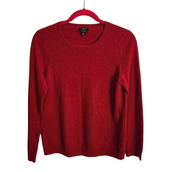 Talbots Red 100% Cashmere Crewneck Sweater Quiet Luxury Size Mp - Picture 2 of 5